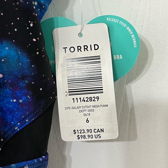 Torrid Galaxy Mesh Cutout Vixen One Piece Swimsuit 6x - Picture 6 of 13